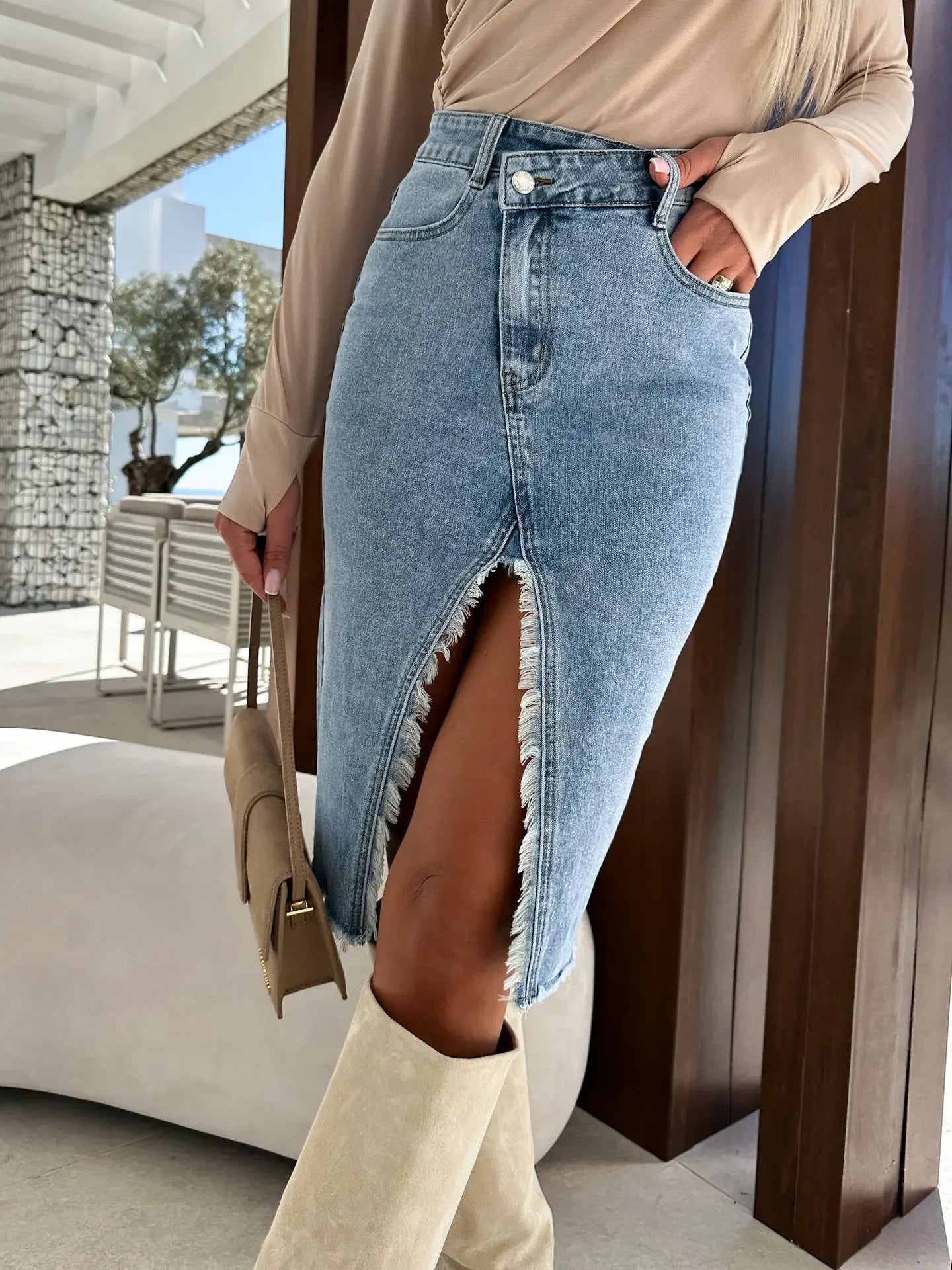 Clary - Jeans Blue Maxi Spring for Women