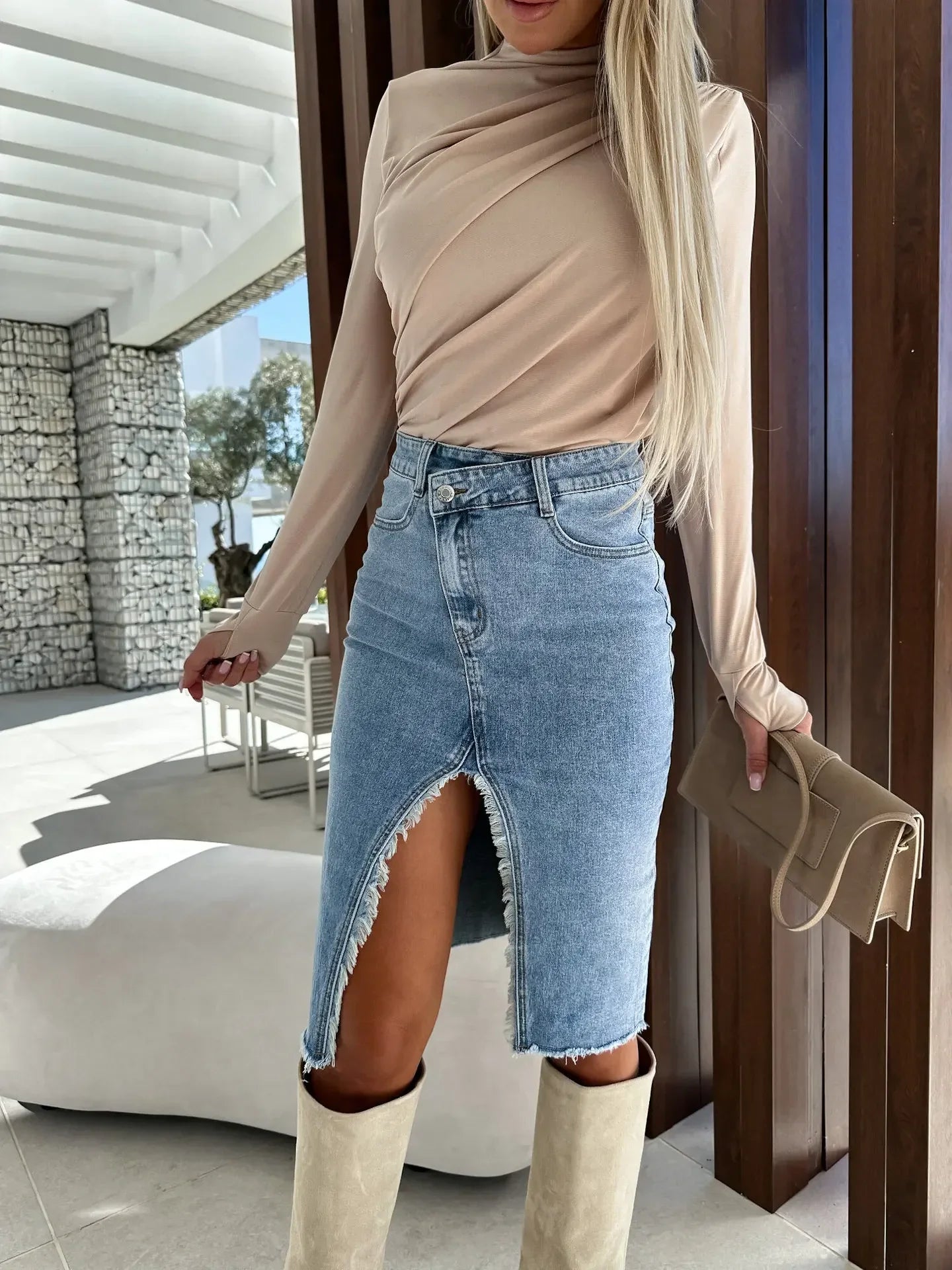Clary - Jeans Blue Maxi Spring for Women