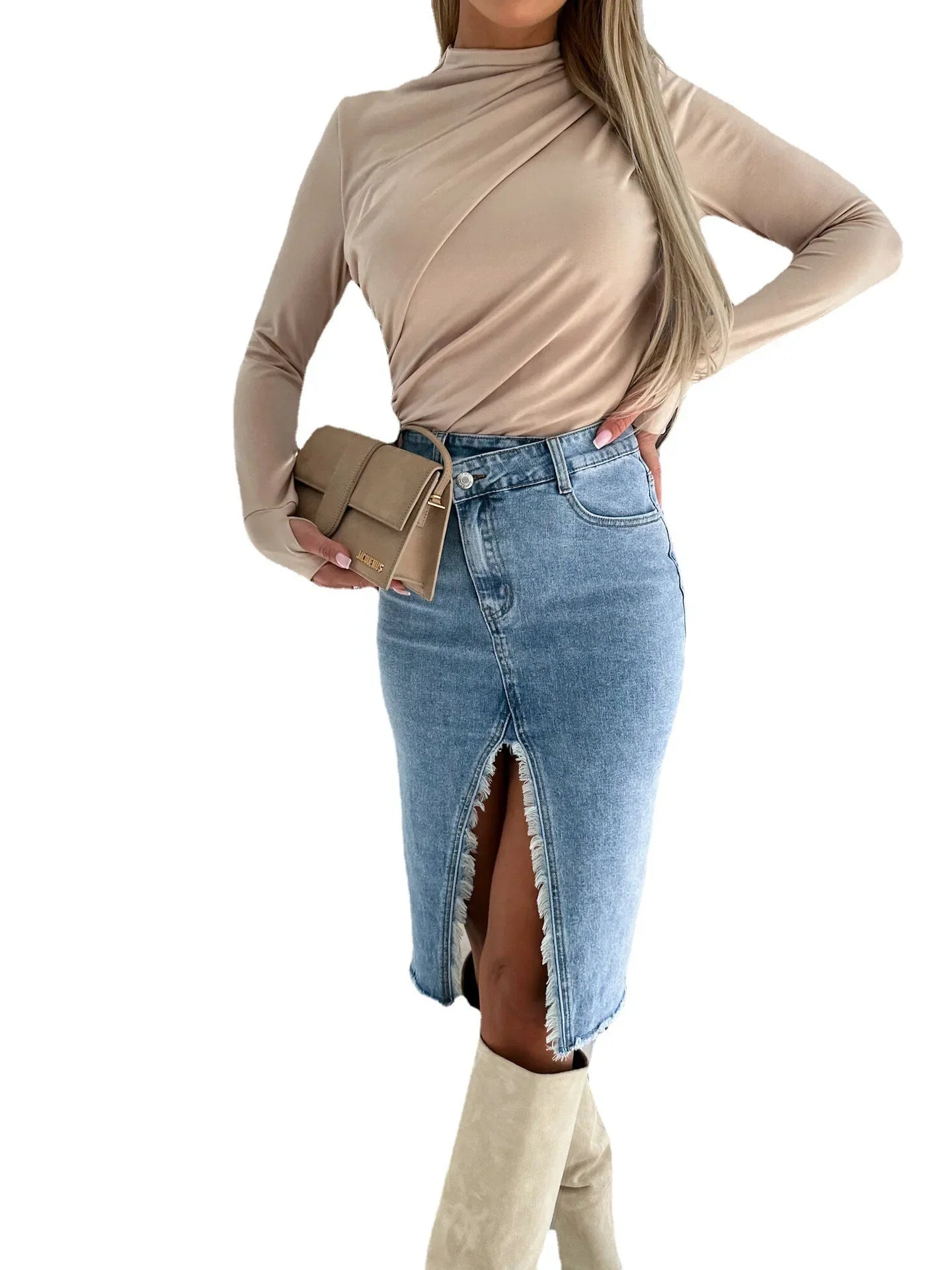 Clary - Jeans Blue Maxi Spring for Women