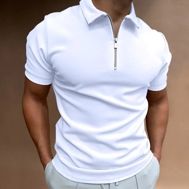 James - Short-Sleeve Zip-Neck Shirt for Men