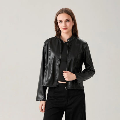 Carla - Slim Leather Jacket for Women - for every Season