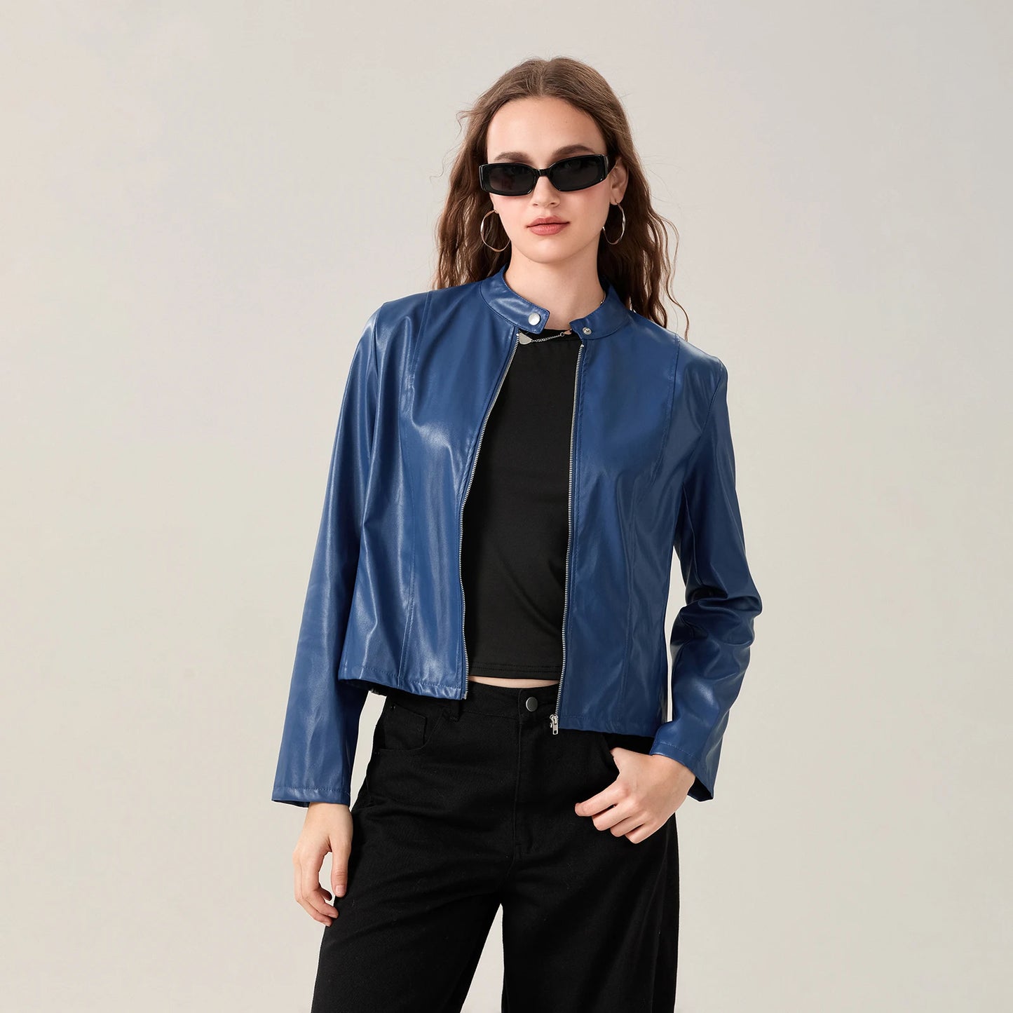 Carla - Slim Leather Jacket for Women - for every Season