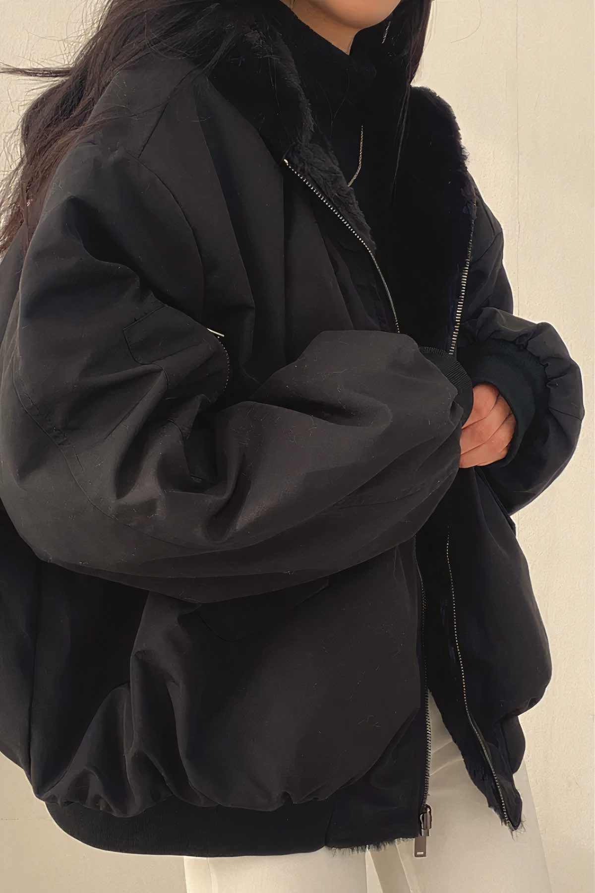 Nicole - Winter Jacket with Cashmere Hood for Women