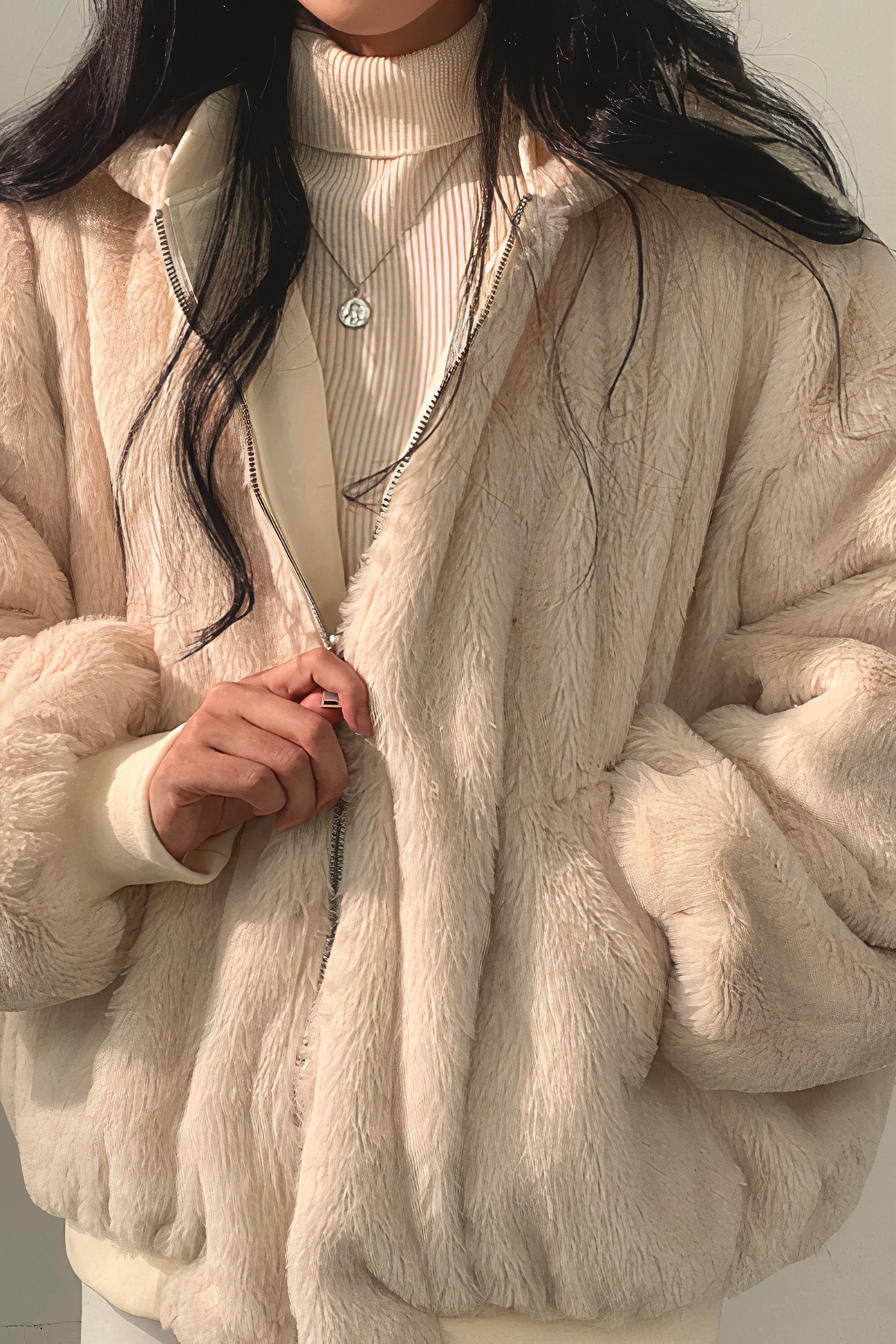 Nicole - Winter Jacket with Cashmere Hood for Women