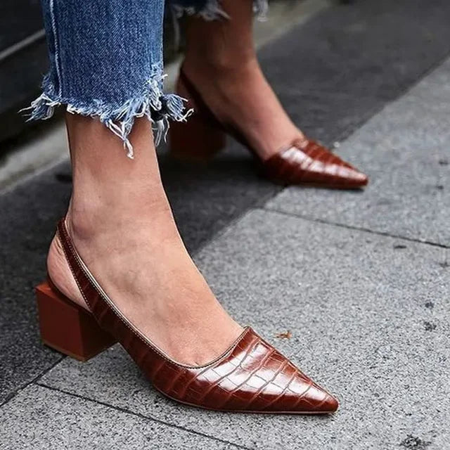 Sheida - Orthopedic Croco Pumps for Women - for Spring and Summer